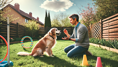 keeping an elderly dog trained and engaged