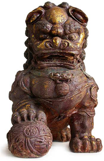 Ancient sculpture of an early Shih Tzu going back to the Ming Dynasty