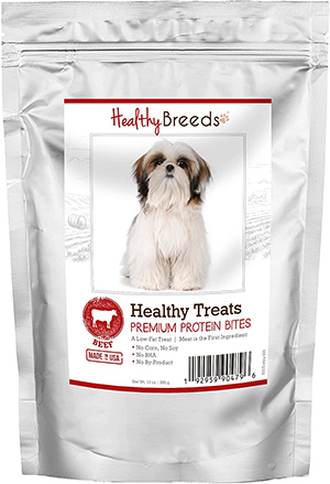 Healthy Breeds Shih Tzu Healthy Treats Premium Protein Bites Beef Dog Treats, one of the best treats for Shih Tzu dogs